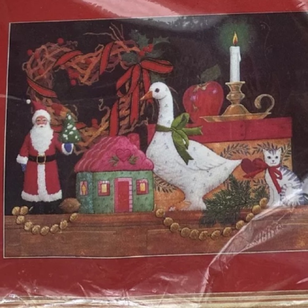 Creative Circle cross-stitch Kit Keepsakes of Christmas country decor new 80’s